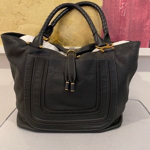 CHLOE Calfskin Large Marcie Tote, Black.